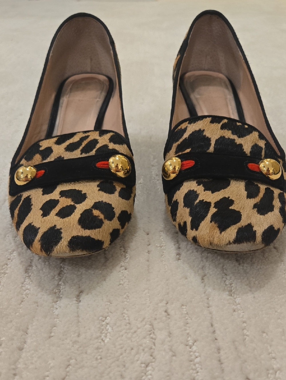 KATE SPADE • Leopard Print Block Heel Loafers - Tan & Black